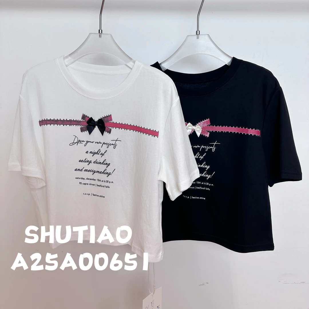 【SHUTIAO】2024秋冬：新款小众设计款T恤A25A00651