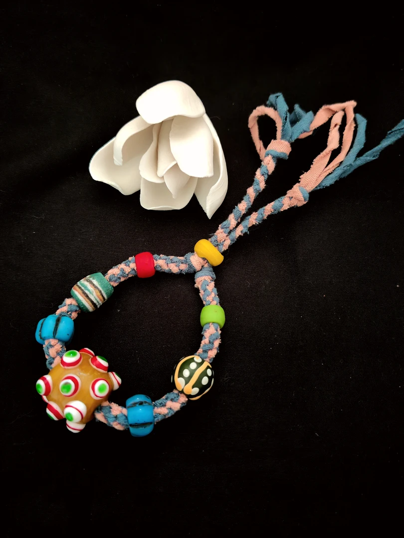 非金属玻璃项链 个性琉璃大珠子手链纯手编织复古百搭