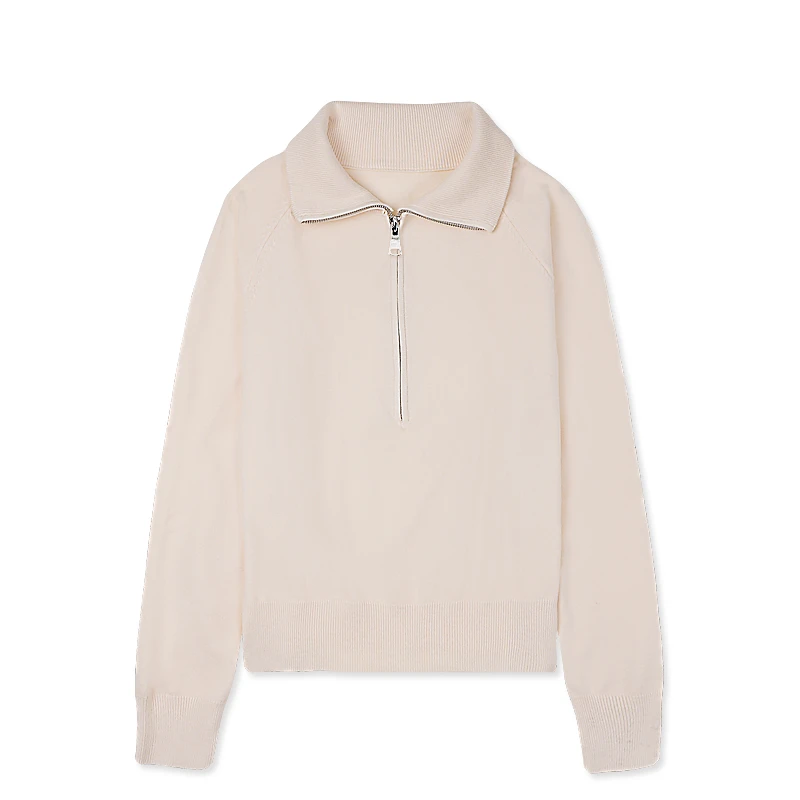 【bobo专属】 70028：半拉链翻领套头毛衣秋冬宽松简约针织衫上衣