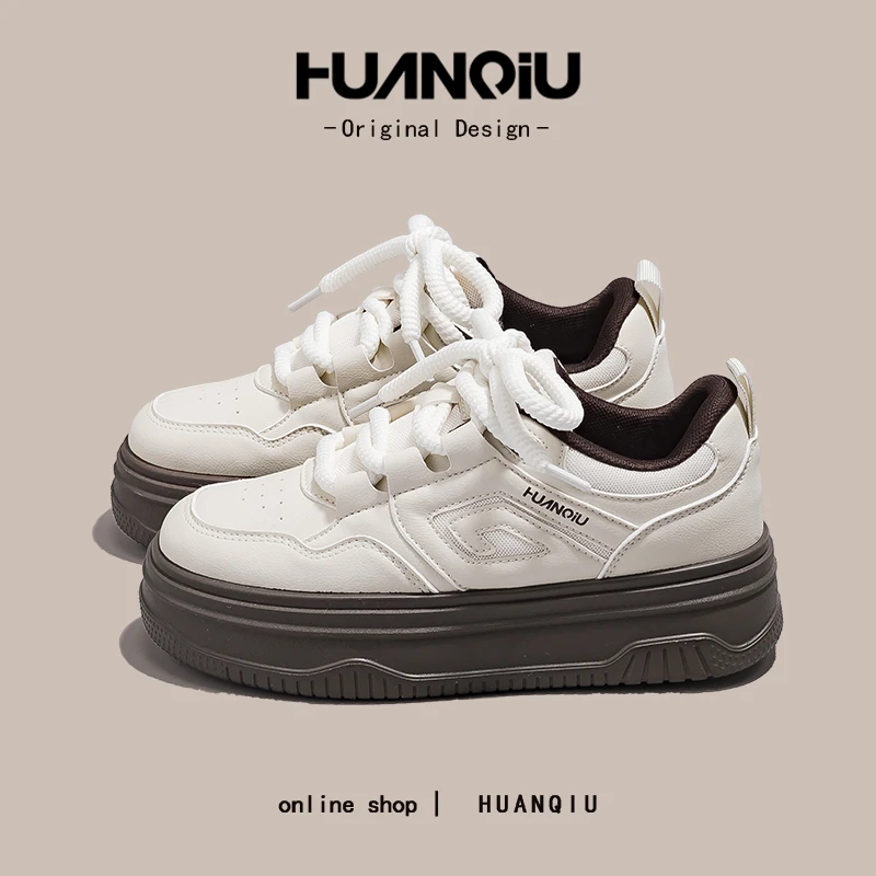 环球百搭琥珀流光小白鞋女款2025爆款网红流行增高时尚板鞋HC728