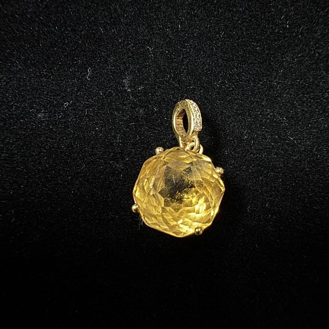 18K金天然黄水晶吊坠/8395