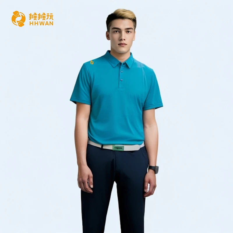 HHWAN高尔夫男式球衣POLO夏季运动时尚户外休闲透气舒适宽松速干