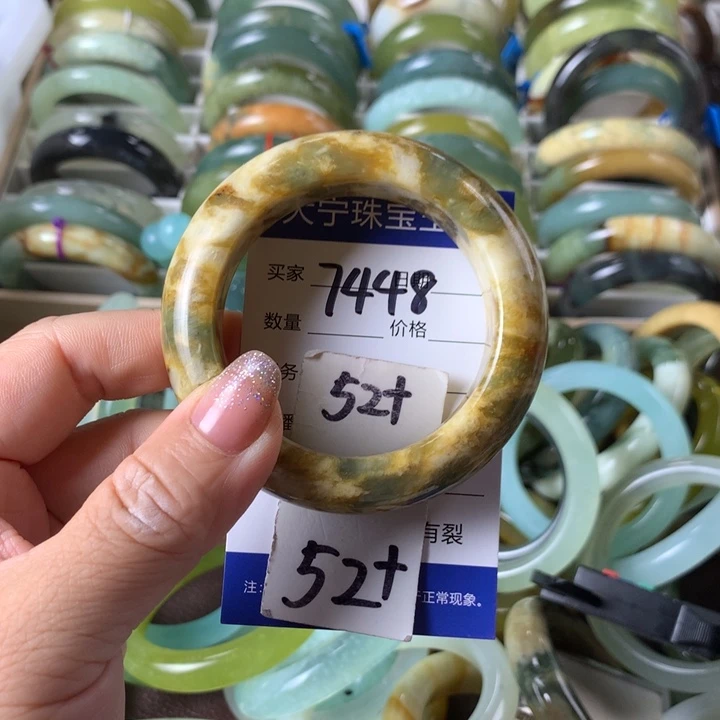 未镶嵌蛇纹石玉手镯7448
