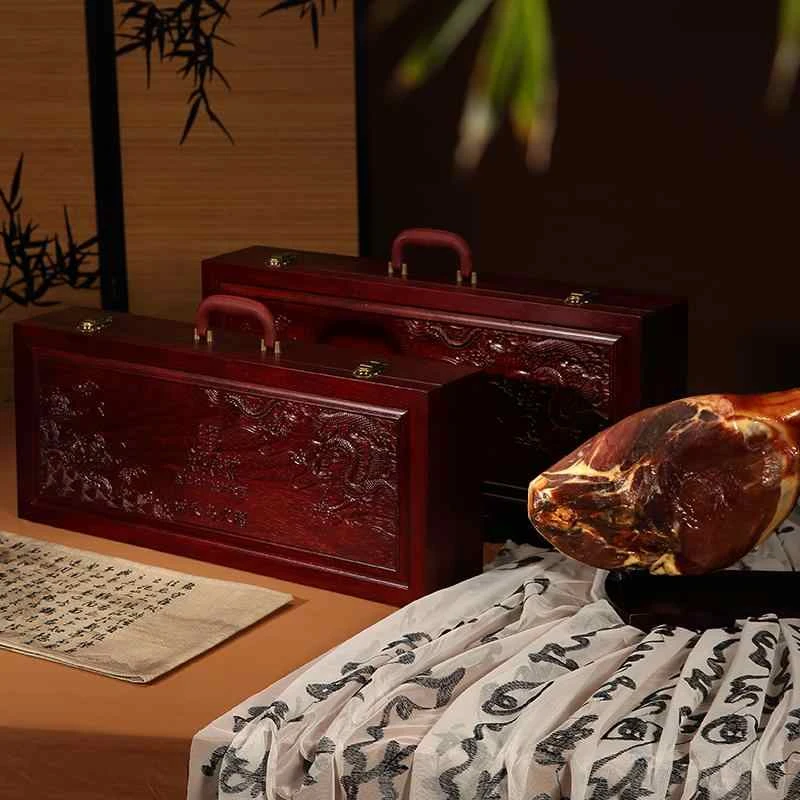 名门匠师金华火腿礼盒年货整腿两头乌浙江特产红木盒新年过年送礼