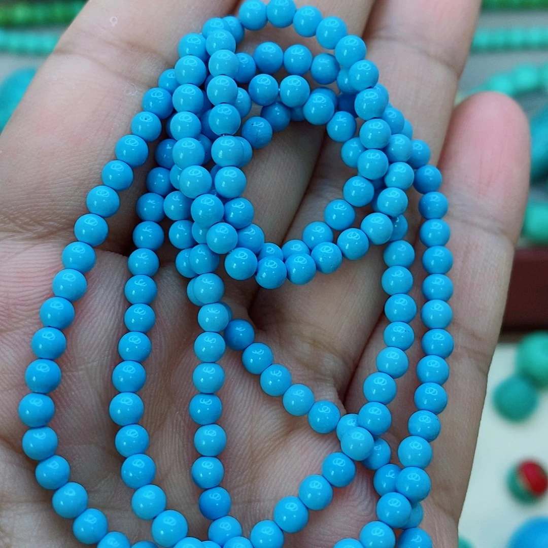 稻***！暴击蓝一串米珠蓝色