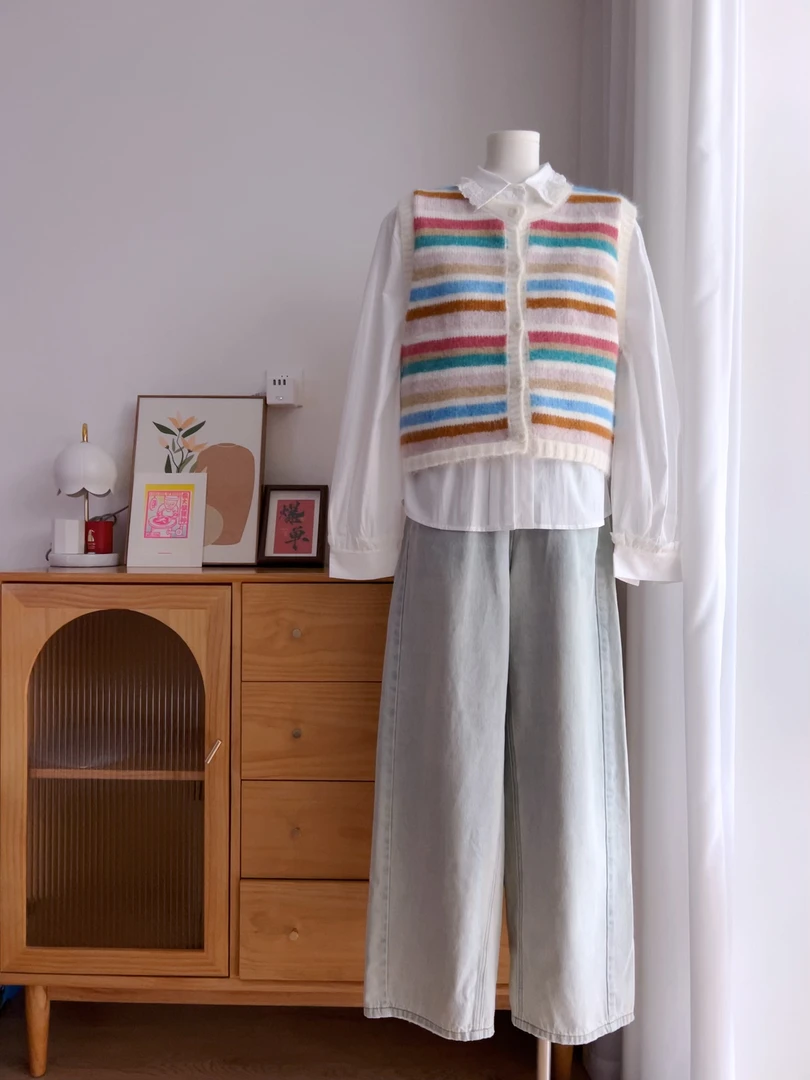 【three bee】春季新品 小衫针织马甲卫衣复合链接