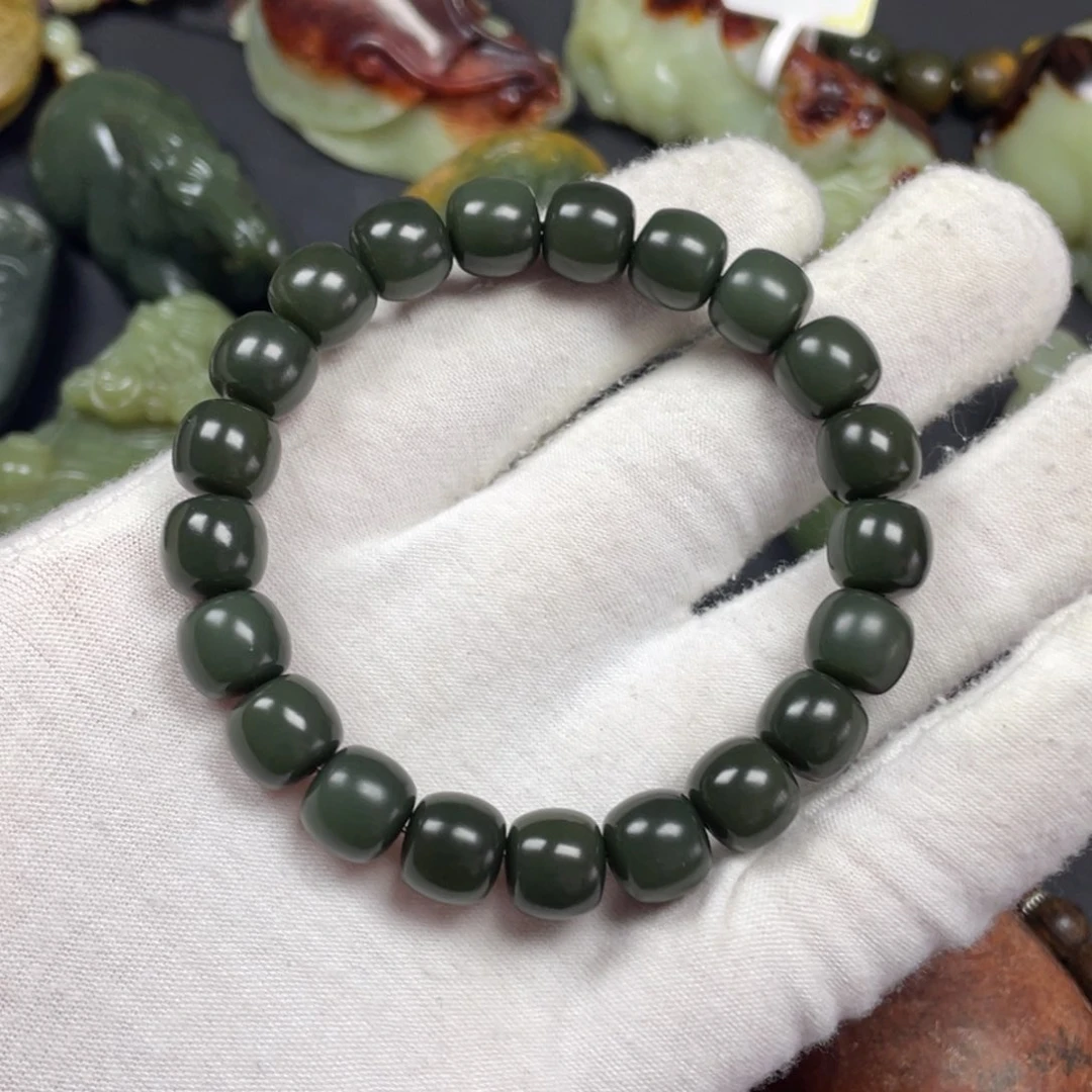 岫岩老玉（透闪石质玉）手链未镶嵌点