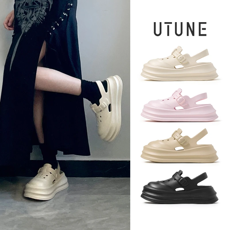 【自播】优调厚底玛丽珍鞋女新款洞洞鞋夏外穿凉鞋增高女鞋时尚单鞋