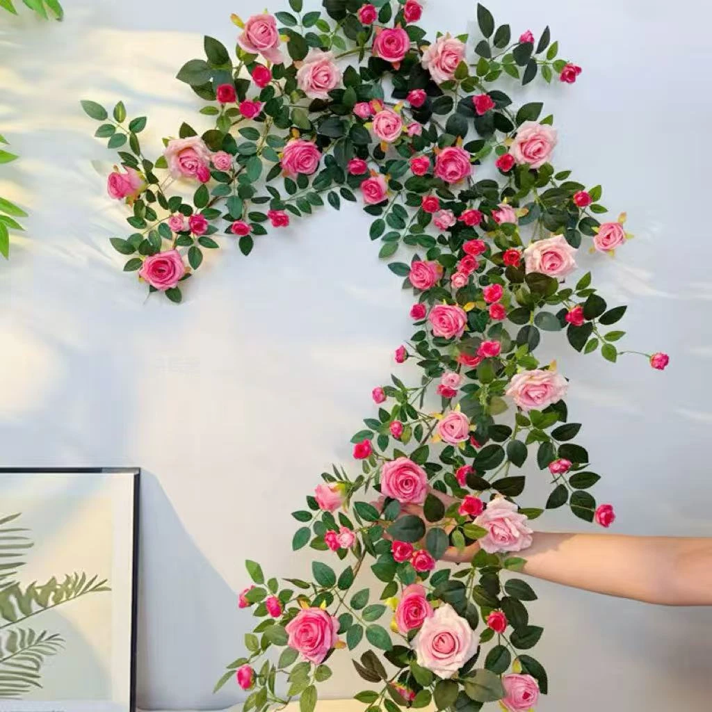 【两条】玫瑰花藤组合客厅室内阳台空调管道庭院装饰花墙