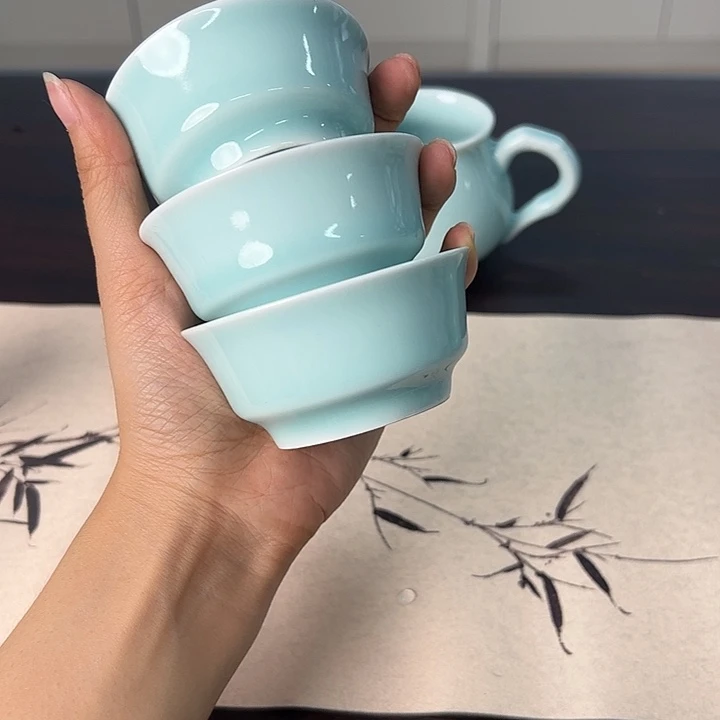 龙泉云间青瓷小米茶器