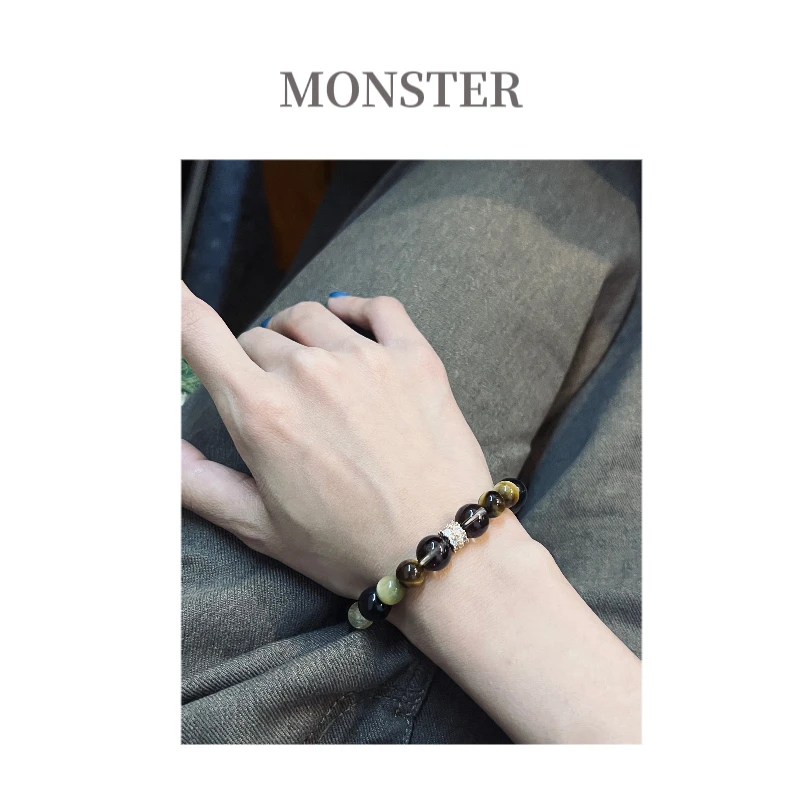 非金属大理石手链 时尚百搭 高级透感手工珠串女手链 B00922