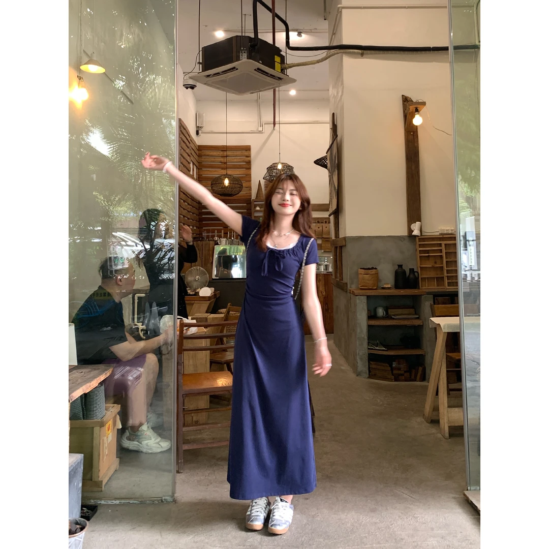 切糕自制【春日梨泰院】小个子夏季温婉大方气质通勤千金长款连衣裙