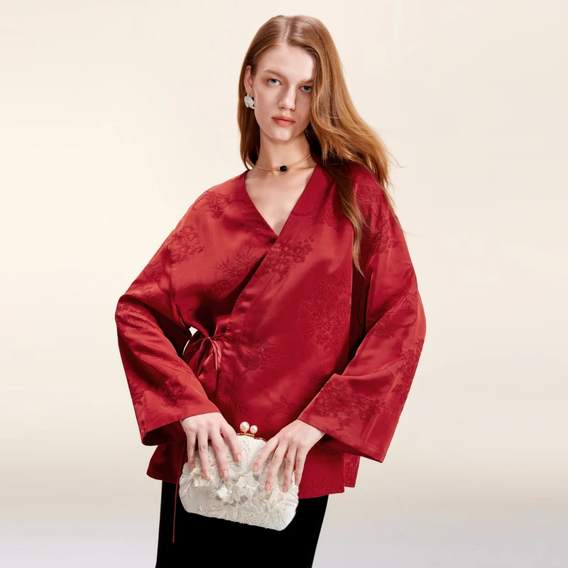 MISSCOCOON【妙笔繁花】24早秋新品静奢新中式斜襟国风短外套