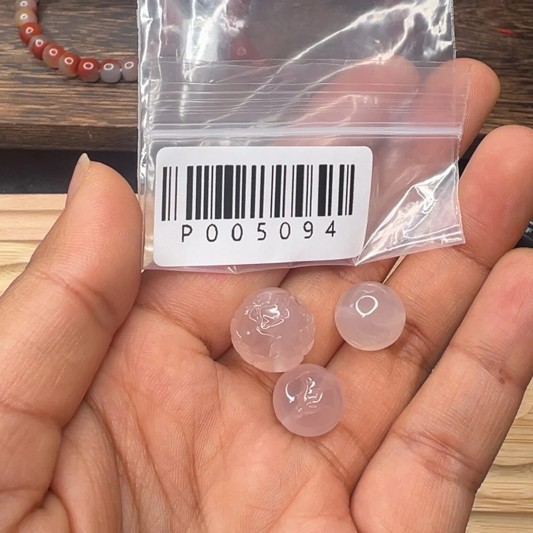 玛瑙/玉髓散珠未镶嵌西****狼P005984荔枝冻雕珠3粒