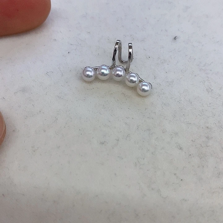 淡水珍珠耳饰银S925镶嵌