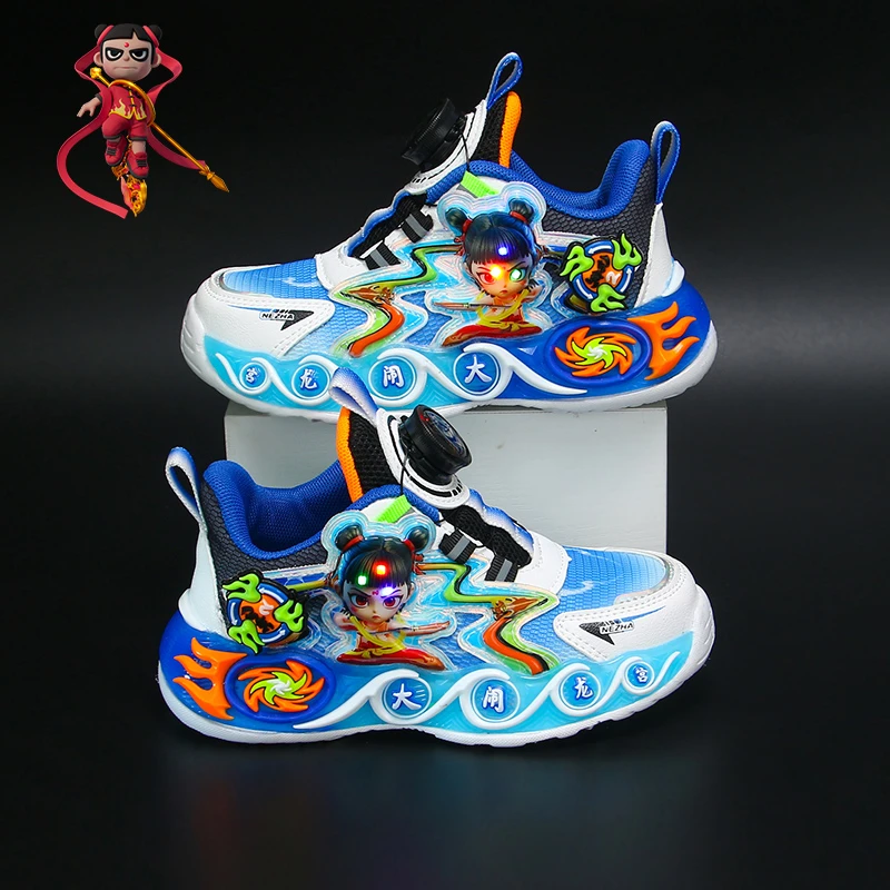 哪吒儿童运动鞋网面透气中小童软底男孩鞋子小学生轻便男童鞋6622