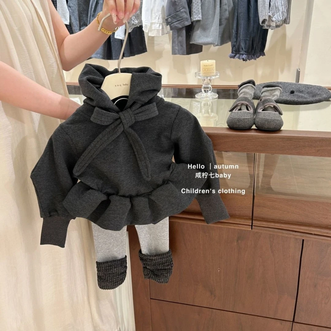 秋之呢喃！女童秋季套装2025新款高级感爆款连帽卫衣套装