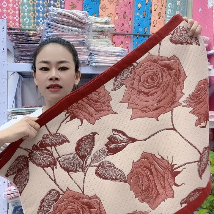 棉红色玫瑰花纯棉