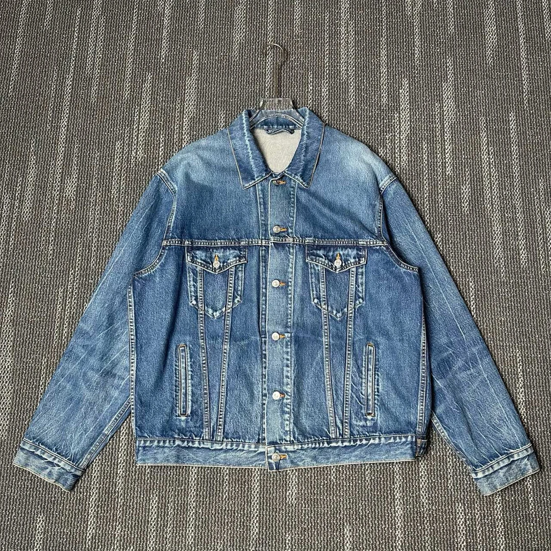 99新 Balenciaga/巴黎世家 大贴布设计水洗牛仔夹克外套/尺码46