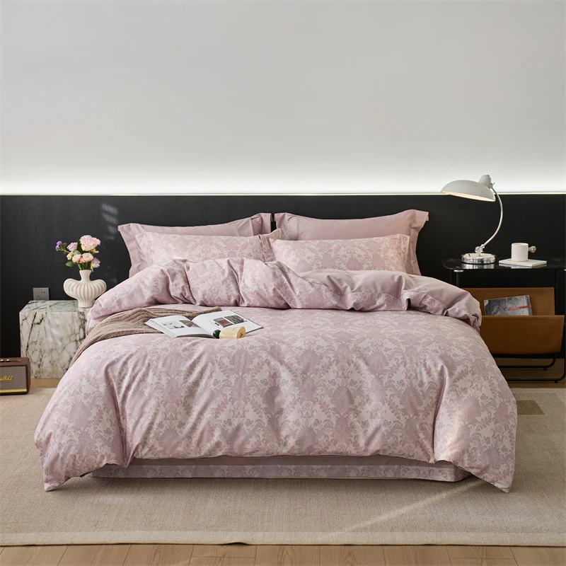 《栀柔》系铂金全棉数码印花长绒棉四件套三件套学生家用居家宜家