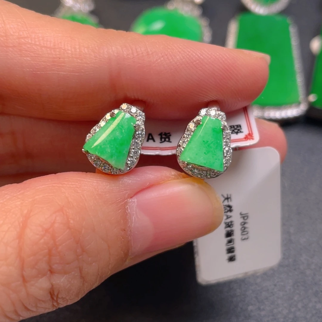 翡翠银S925镶嵌吊坠(不含链)耳包