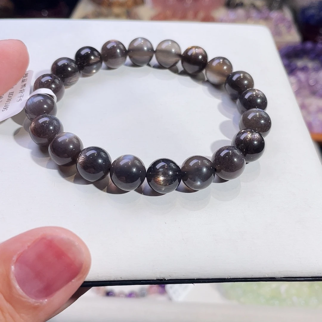 长石手链未镶嵌黑骨干10.2mm