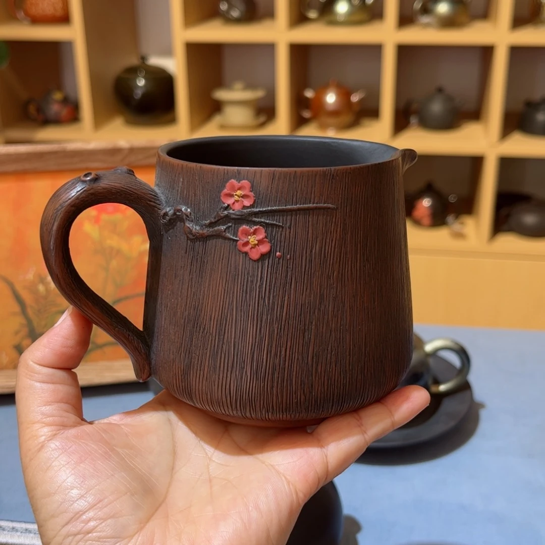 杯建水紫陶梅花公道杯