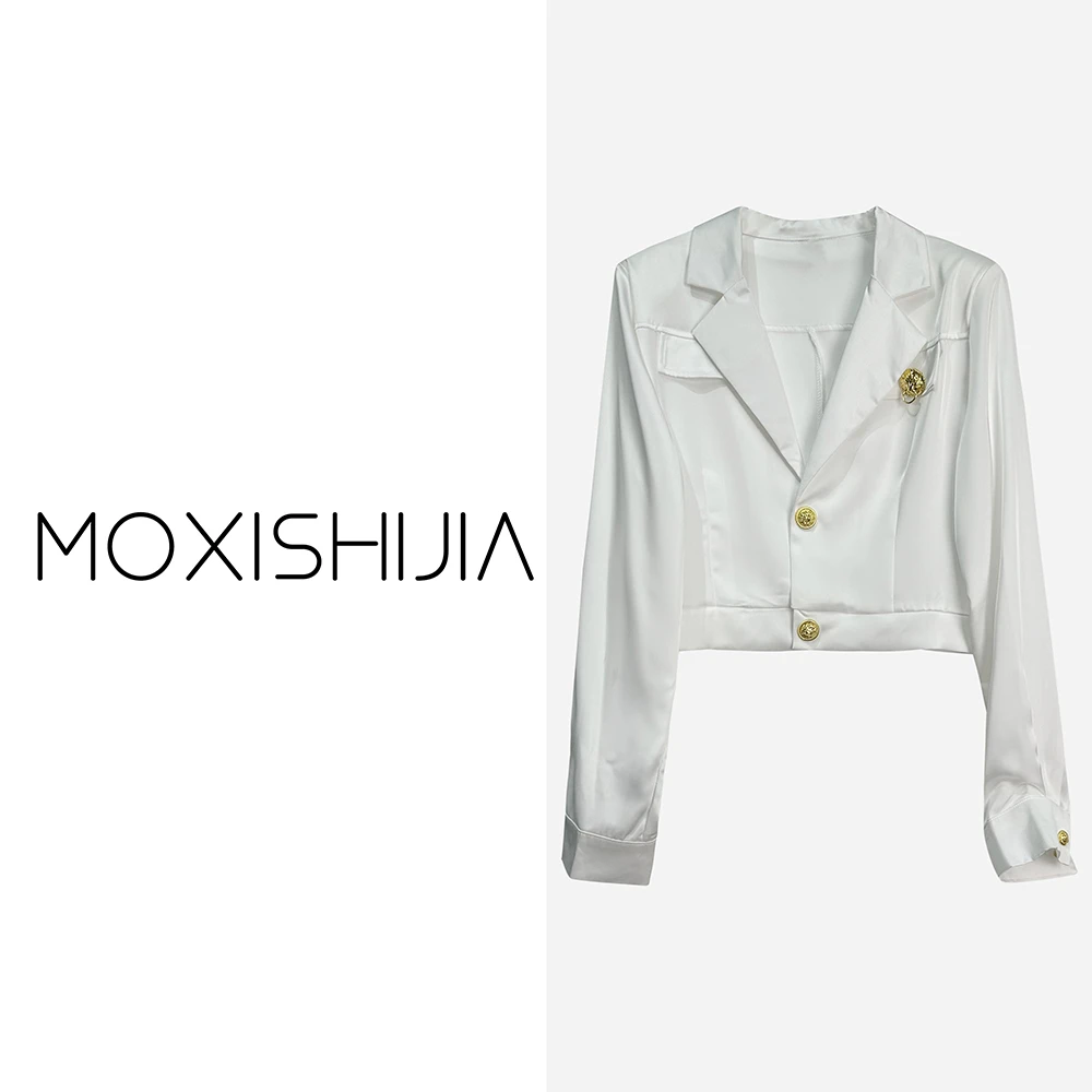 韩版气质时尚OL短款收腰显瘦白色外套X2492-1