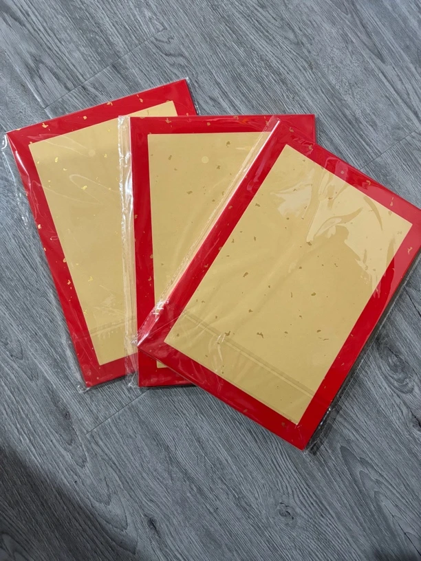 加厚宣纸卡纸外红内仿古30*21