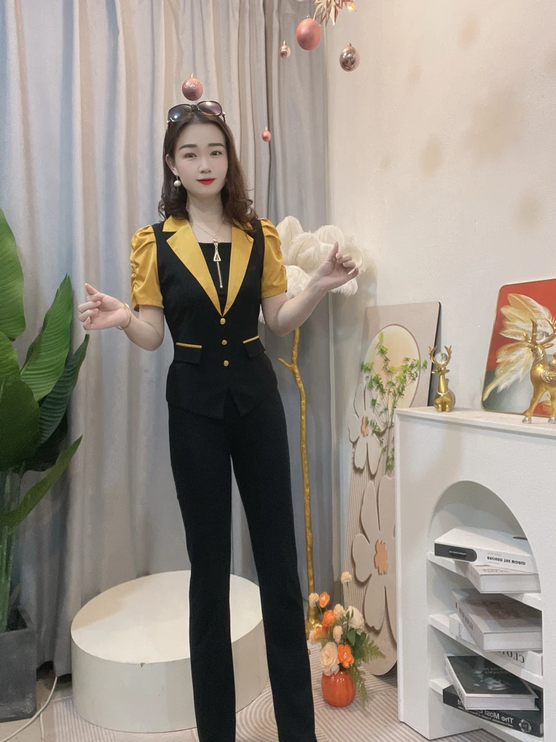 女装夏季款高端定制时尚洋气小香风气质收腰显瘦西装领套装903