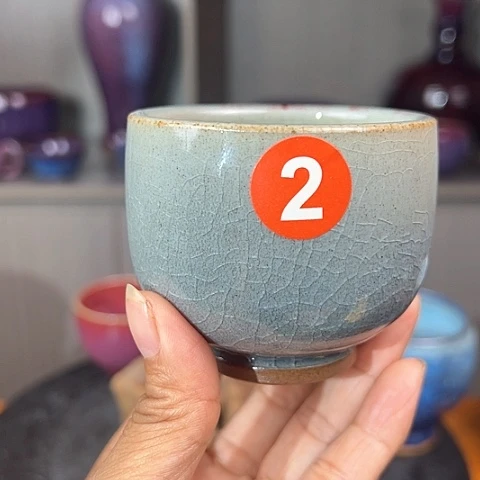 杯古***房原矿釉手工制作钧瓷