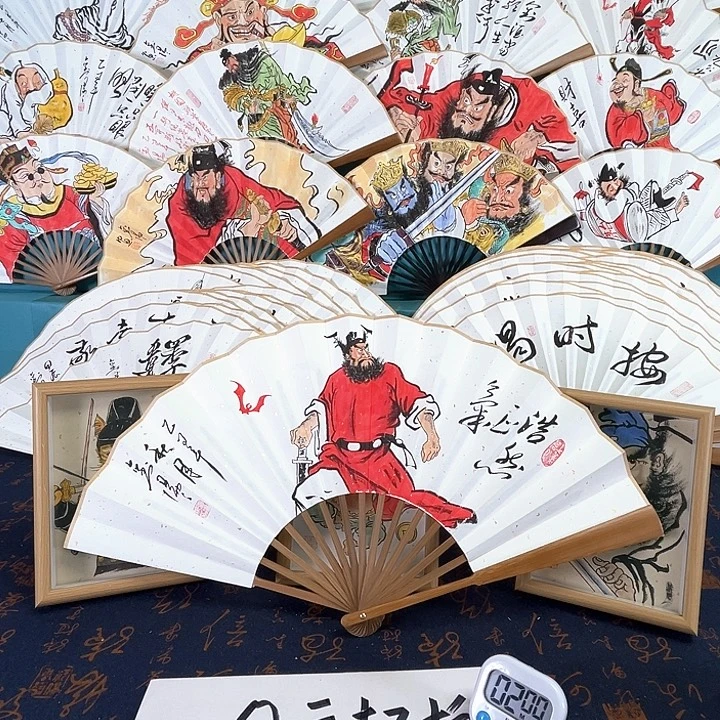 五***春国画手绘折扇一把