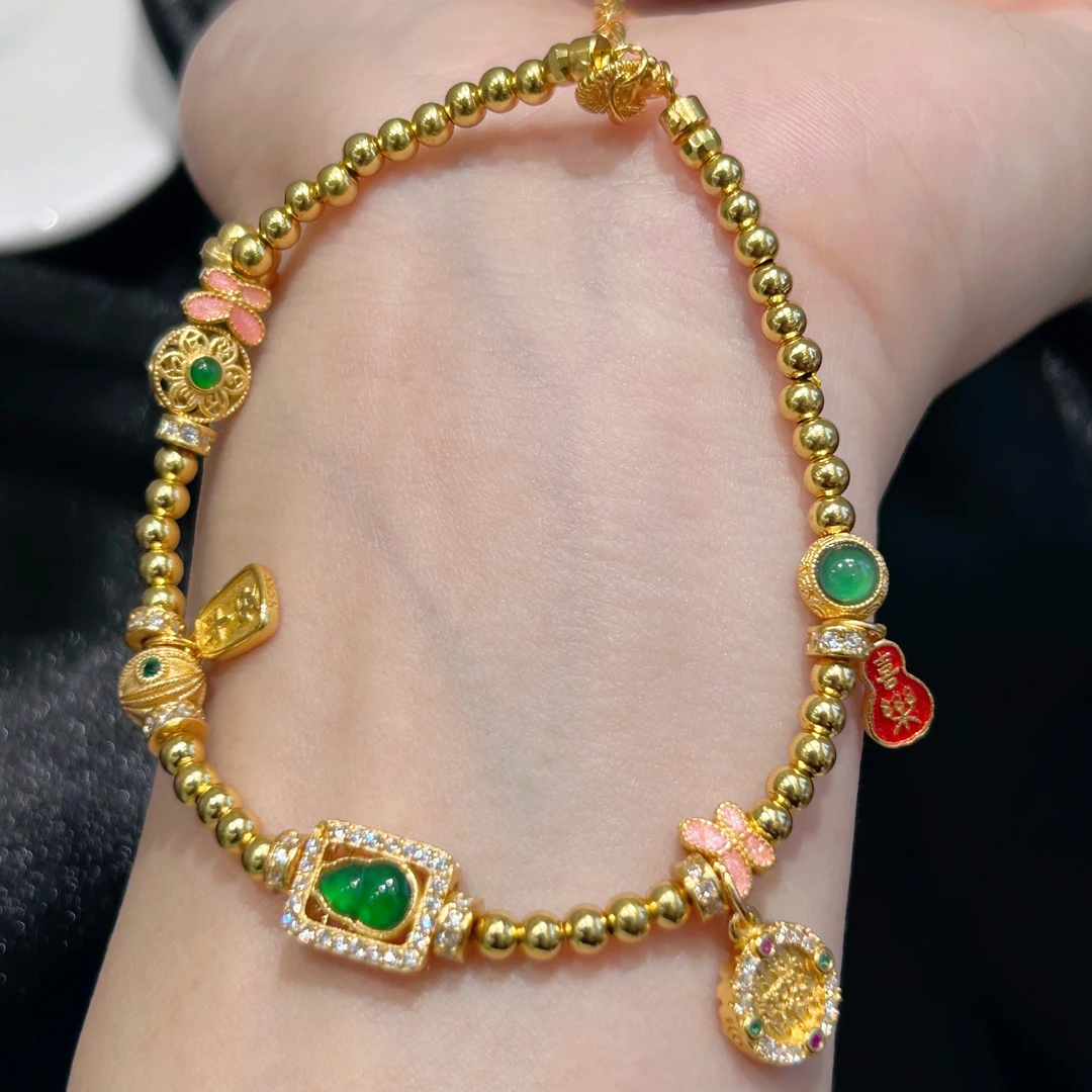 【石古会】S925银翡翠手链-多样性发一-FC121