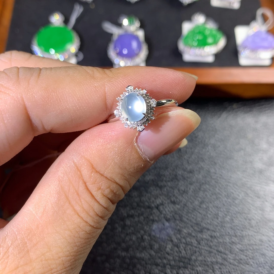 只***6翡翠18K金镶嵌戒指翡翠