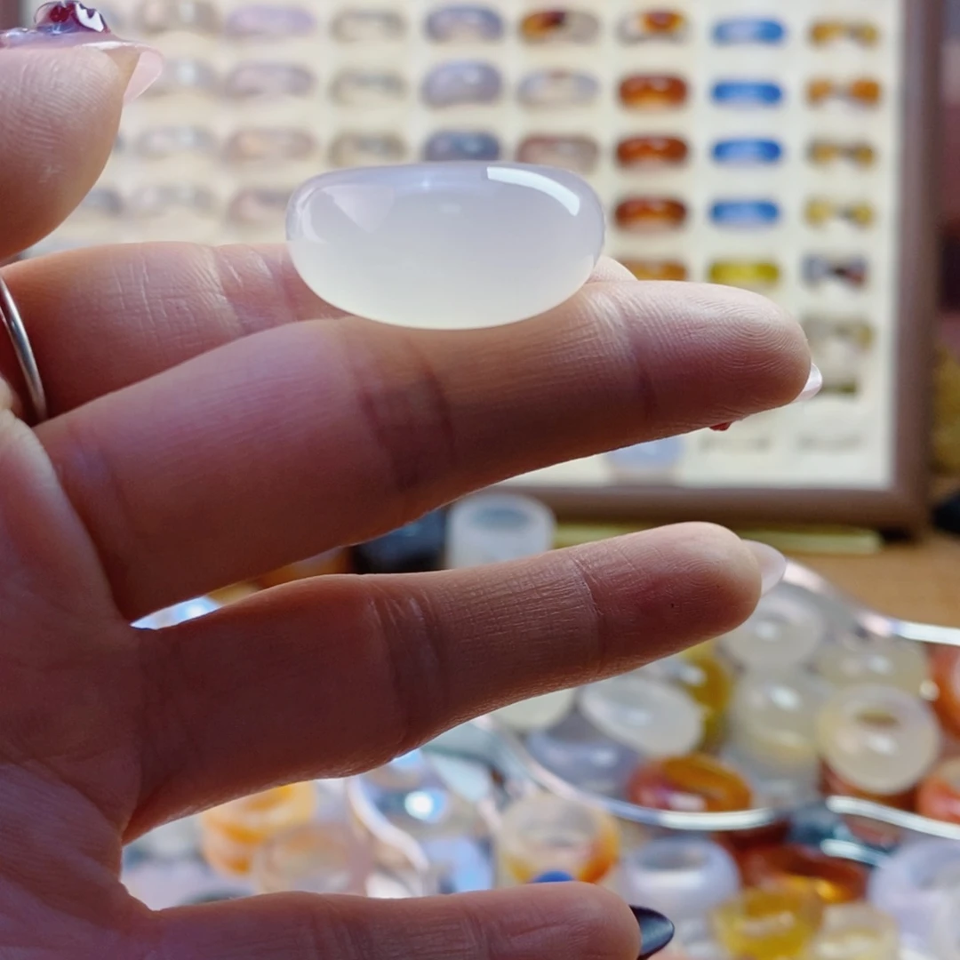 玛瑙/玉髓戒指未镶嵌〰*