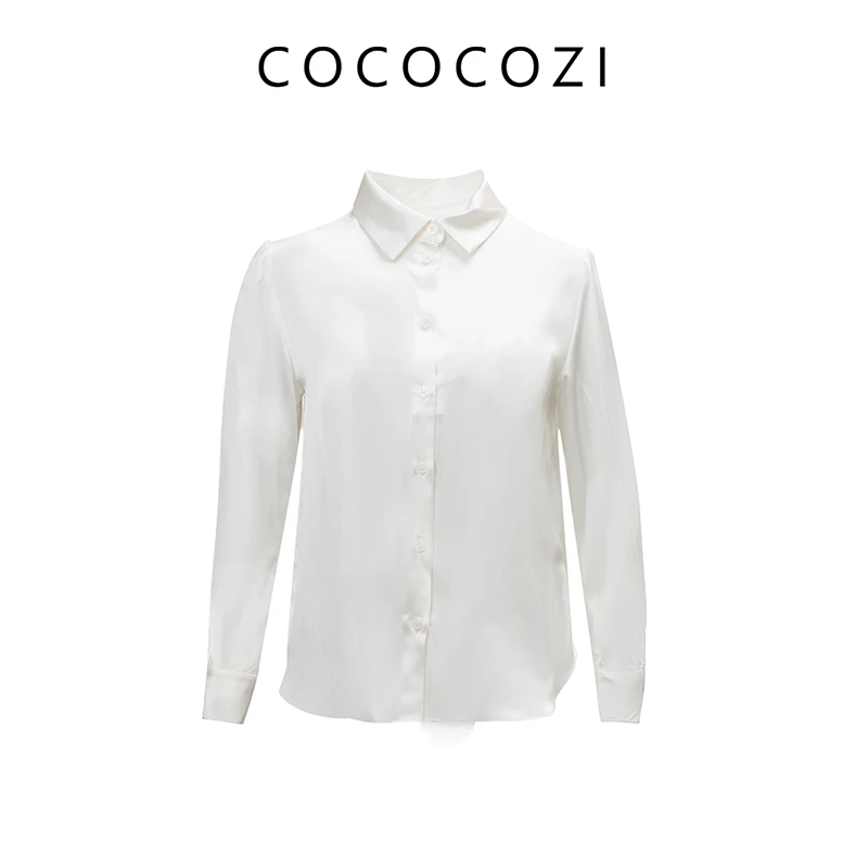 【商场同款】COCOCOZI上新简约职场通勤方领女士衬衫242CO094CS