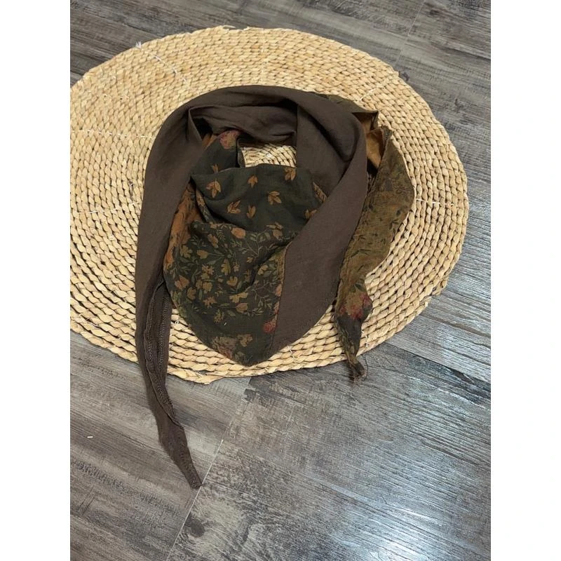 拼接百搭三角舒适麻围巾