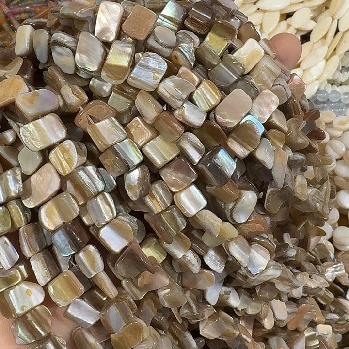 玛瑙/玉髓合金珠宝半成品3条企鹅贝不规则马蹄形