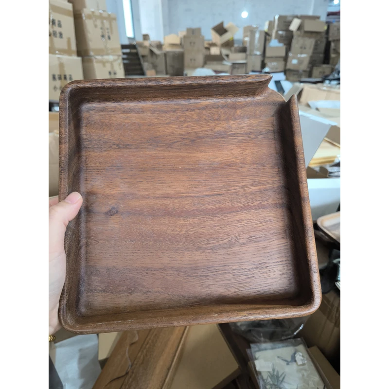 胡桃木实木整木分茶盘20×20×4