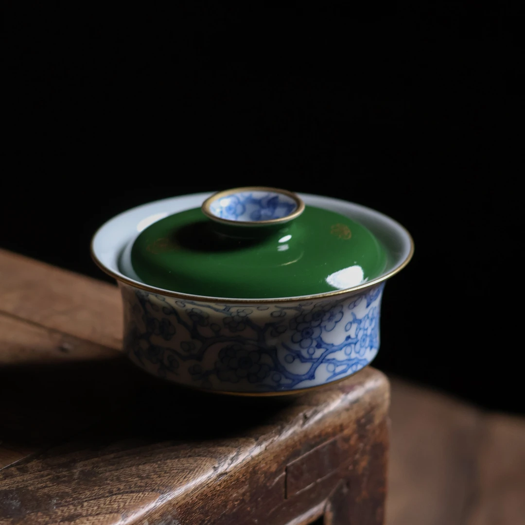 纳兰-冰梅石绿盖碗（华隐S0796）