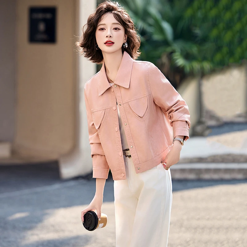 皮衣外套女短款2025新款春秋小个子气质休闲百搭洋气PU皮夹克上衣