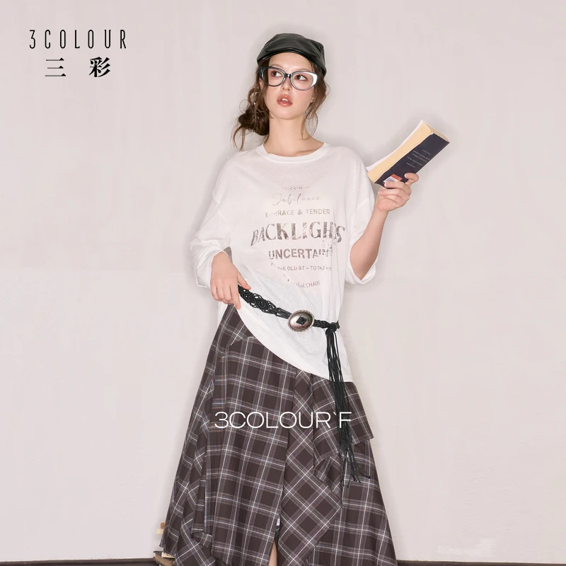 林一专属2370【莱赛尔】三彩独醒2025秋季新款字母印花宽松Tdbx
