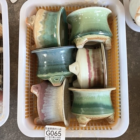 紫砂花盆065微瑕品口径7到8左右