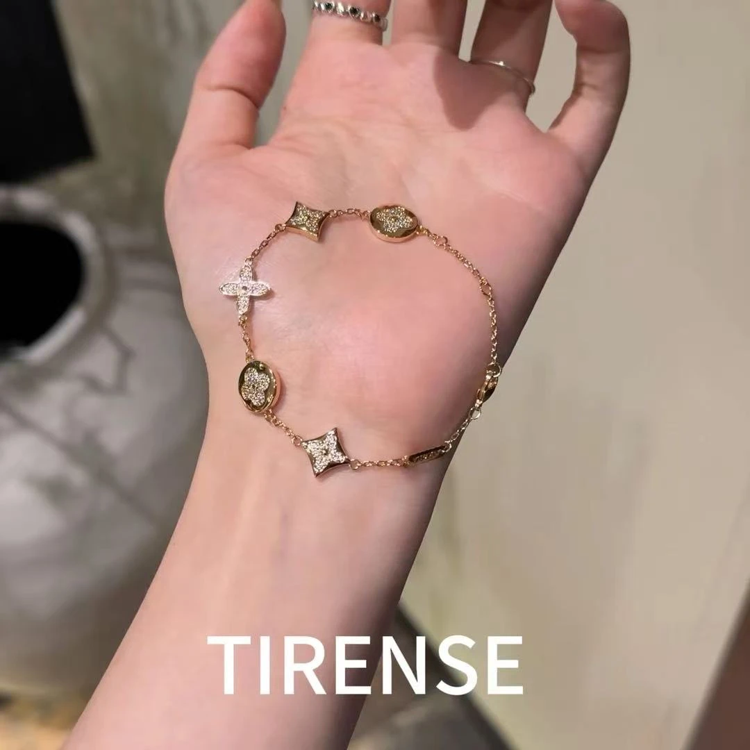 TIRENSE/狄伦斯 铜合金手链 镀18K金 满天星老花系列手链