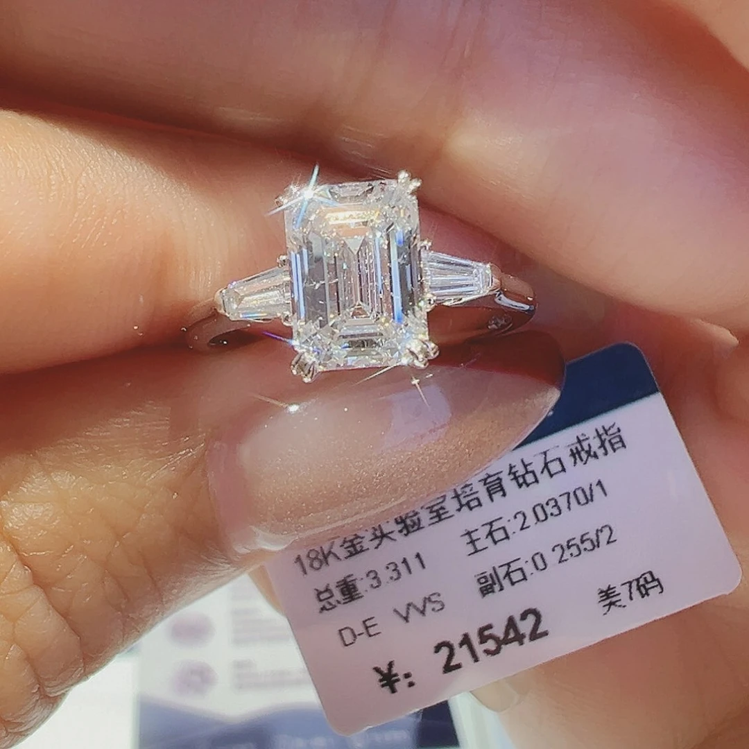 实验室培育钻石18K金镶嵌2.037ct14-15