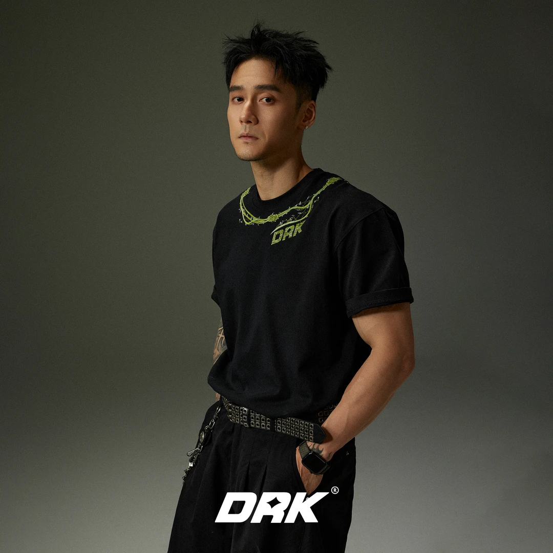 DRK常青藤印花短袖新款宽松休闲冰皮凉感抑菌潮流舒适