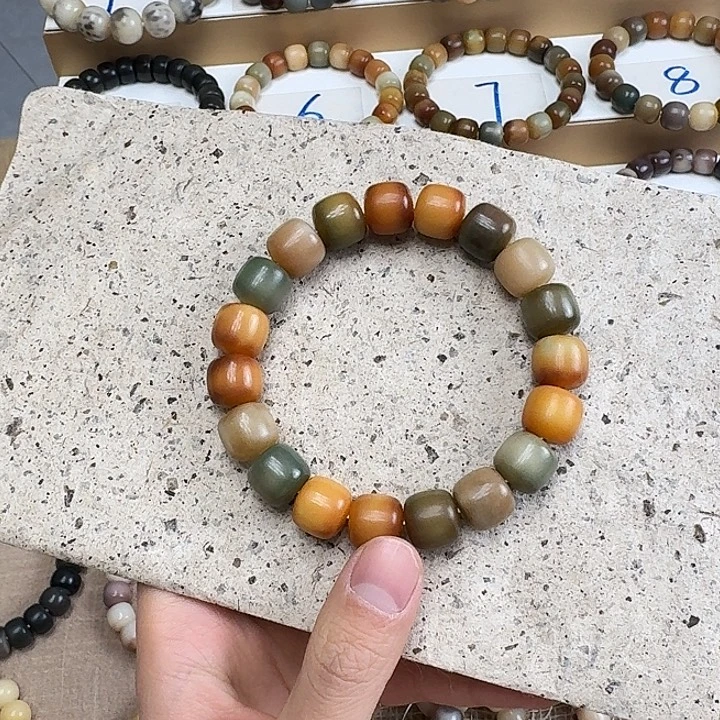 菩提根/象牙果手串卡13干磨瑕疵焦糖蜜果