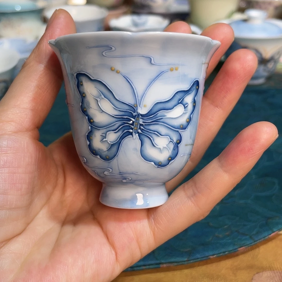【闪购商品】云纱幻蝶素简杯