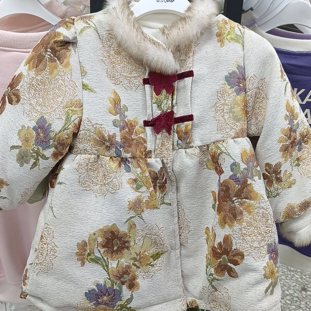 加绒裙子碎花复古加厚中国风印花冬季冬款时尚长款中式保暖拜年服