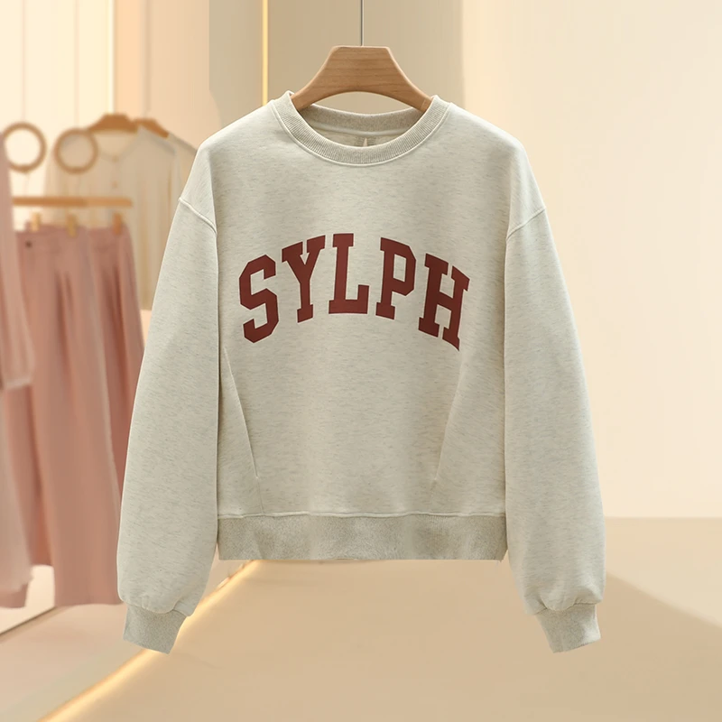 【佐】奈●韩版字母印花宽松长袖卫衣2025年春专柜撤柜女装